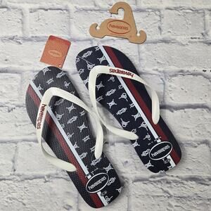 NWT Men's Havaianas Top Nautical Flip Flop size 13 Summer Sailor Knots Vacation
